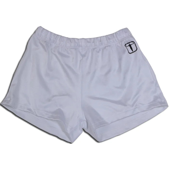 White Men's Gymnastics Shorts - shorter-cut